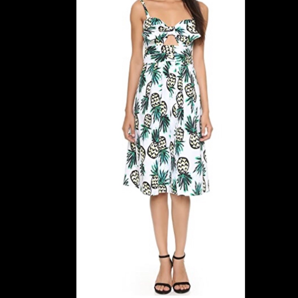 MILLY Pineapple Print Jordan Tie Dress
